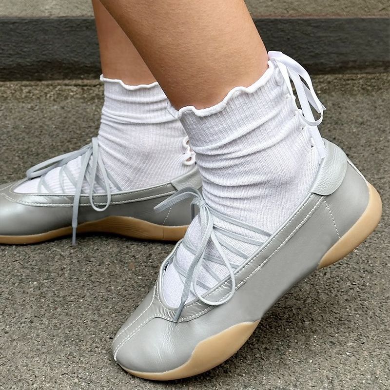 Women Ballerina New Taekwondo Mei Ballet Shoes Designer Sneakers Lace Up Soft Ballet Flats Mary Jane Flat Strape Leather Travel Daily Trainers 1161 - 6 of 8