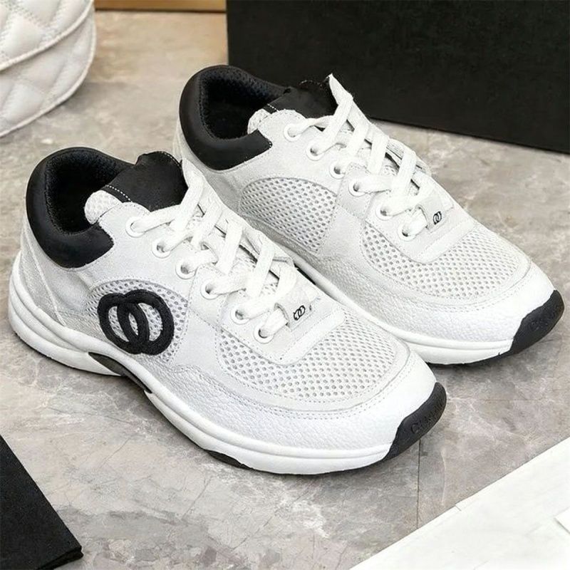 Designer shoes Thick soled Casual shoes women platform lace-up Travel leather 100% cowhide fashion lady Letters Flat Running Trainers men gym sneakers size 35-42 - 7 of 8