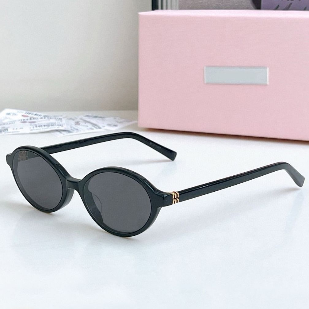 MU Designer Sunglasses For Women Men Small Oval Frame 04ZS UV400 Lightweight Tortoise MM Glasses Thin Acetate Gold Brown Pink Lenses - 4 of 8