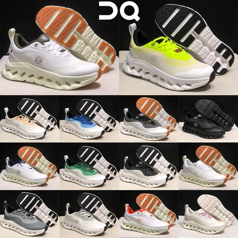 On Cloudtilt Hi 2 Running Shoes for Men Women Cushion Wave Hollow Thick Sole Sneakers Lightweight Breathable Mesh Slip On Walking Shoes white blue pink - 1 of 8