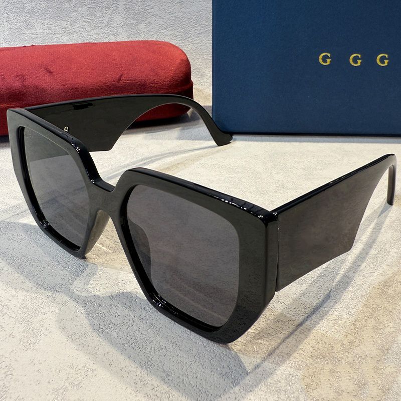 women designer sunglasses black square frame gg glasses for men woman uv protection fashion shades with brand gift box - 3 of 3