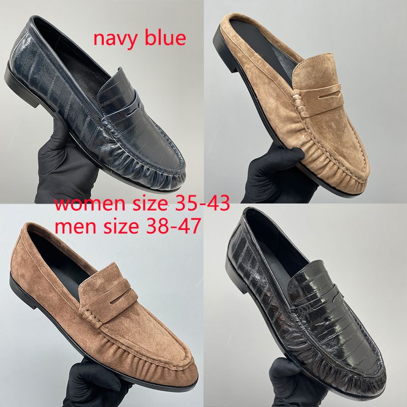 Mirror Quality Y Loafers Men Women Designer Pleated Penny Loafer Mules Genuine Leather Le Loafers Slippers EU47 Loafer Luxury Office Flat Dress Shoes 1137 - 1 of 8