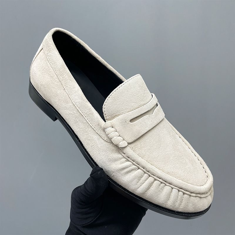 Genuine Leather Moccasin Flats Mules Loafers Men Women Designer Pleated Le Loafer Luxury Y Penny Loafers EU47 Slippers Creased Suede Office Dress Shoes 1137 - 8 of 8