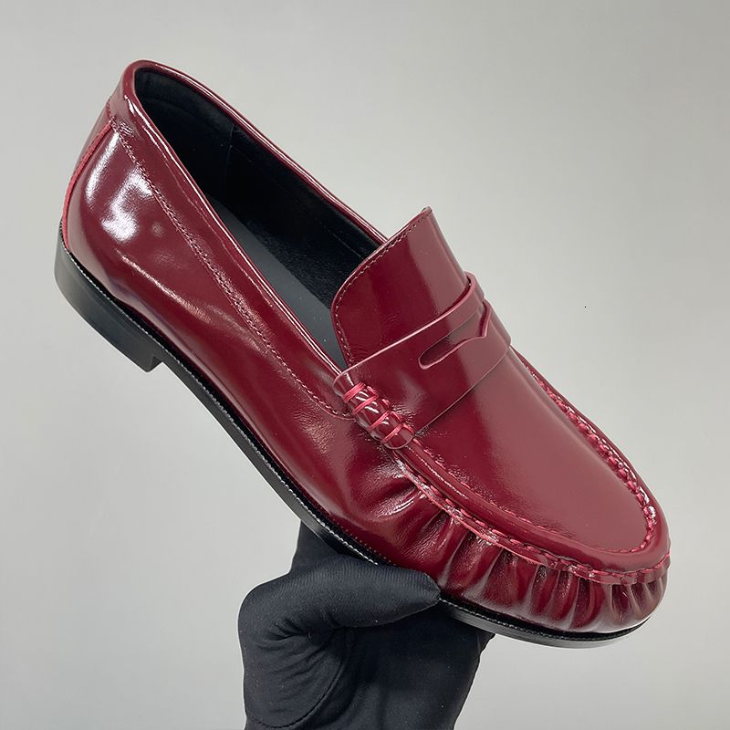 Genuine Leather Moccasin Flats Mules Loafers Men Women Designer Pleated Le Loafer Luxury Y Penny Loafers EU47 Slippers Creased Suede Office Dress Shoes 1137 - 5 of 8