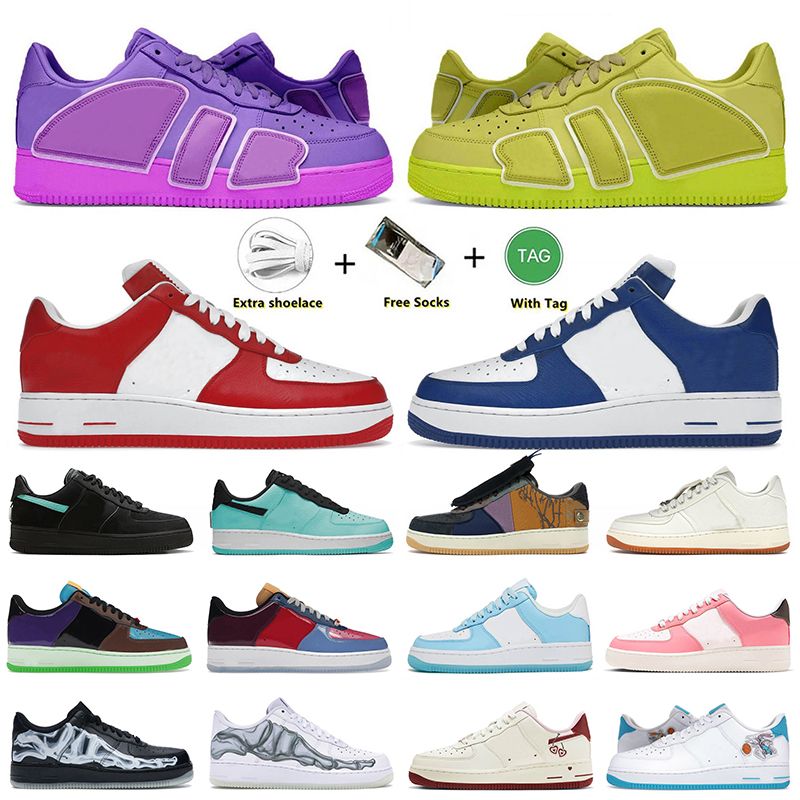 Designer Shoes Classics 1 07 Low Casual Shoes Designer Virgil Skate Trainers White Red Royal Fuchsia Dream Moss TS Skeleton Black For Mens Women Trainers Outdoor - 1 of 8