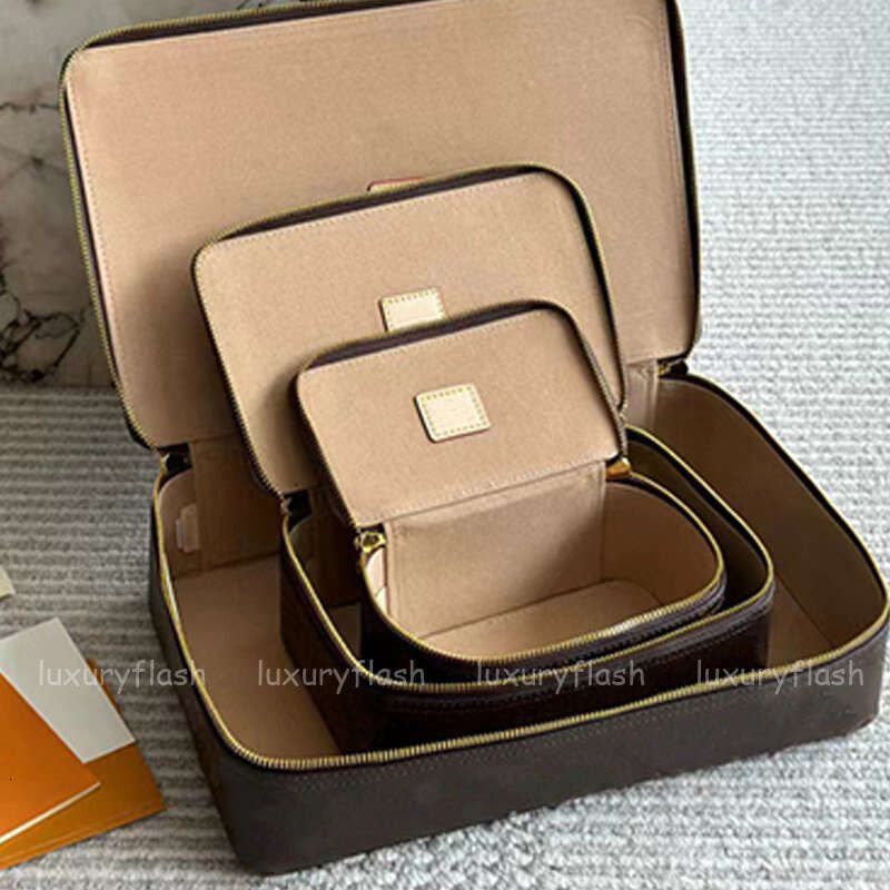 Designer Makeup Bags Storage Box Fashion Vintage Travel Cases Bag Zipper Leather Luxury Pink Ladies Cosmetic Jewelry Box - 2 of 8