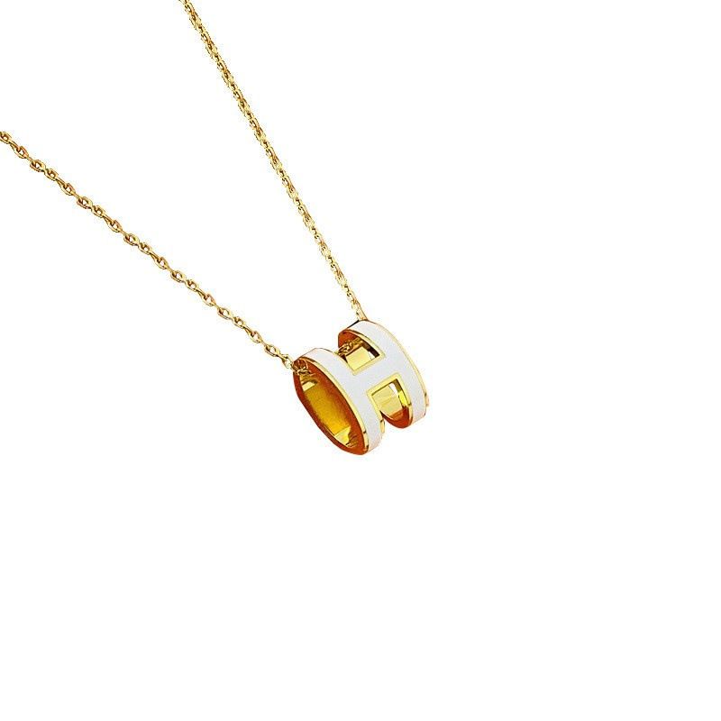 luxury jewelry designer necklace designer for women pendant necklaces enamel letter classic unisex stainless steel colorfast Christmas Valentine's Day necklace - 3 of 4