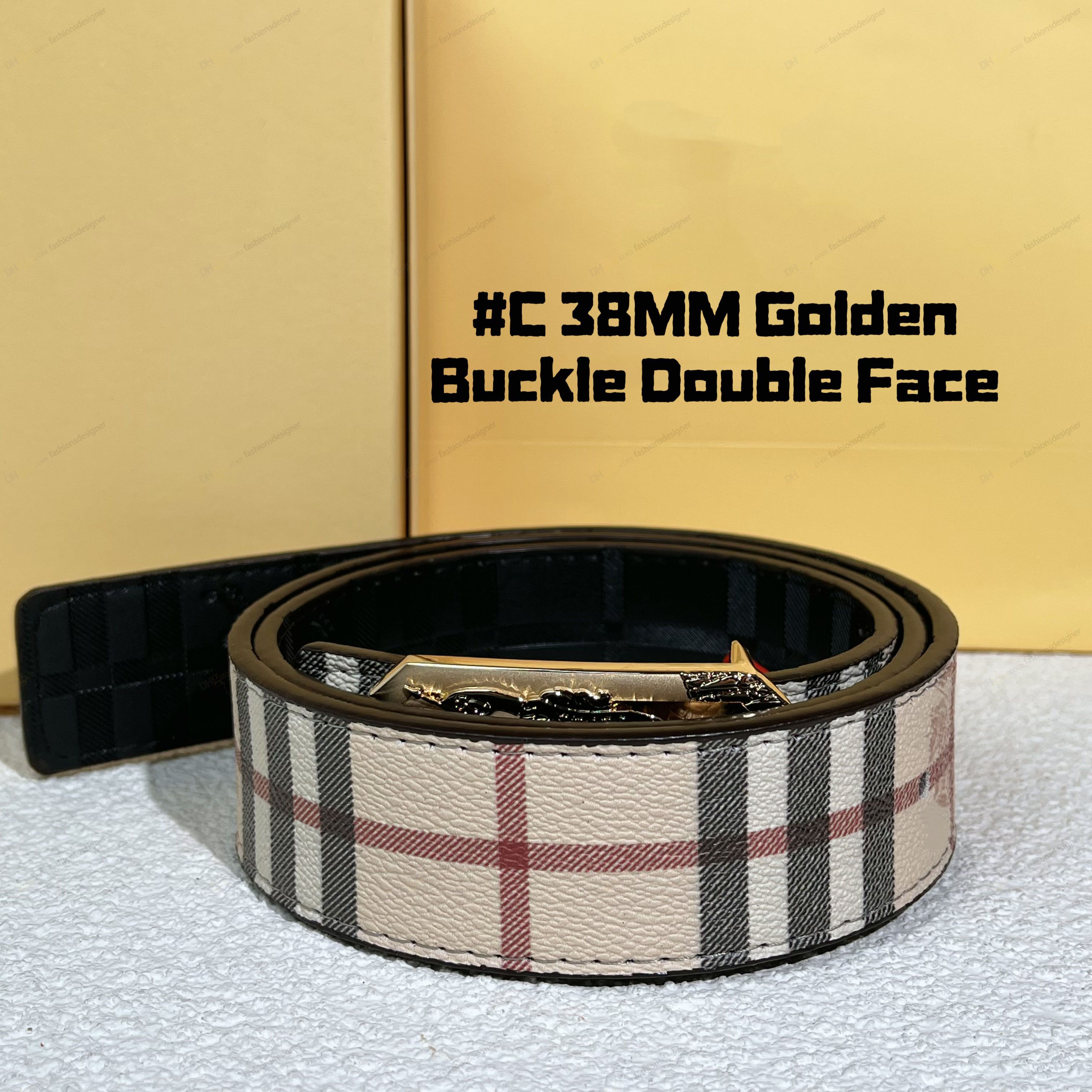 Designer belt belts for men designer belt men ceinture women genuine leather belt High Quality letter smooth buckle men belt golden buckle belts with box mens belt - 3 of 9