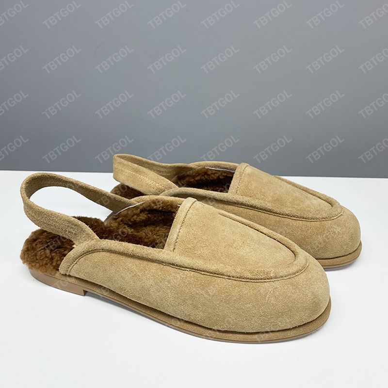 Designer Heels Slingback Shoes Leather Suede Loafers Women Ballet Flats Sling Back Wool Loafer Sandal Party Dress Shoes Fashion Casual Shoes 755 - 5 of 8