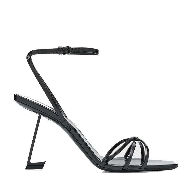 with box designer dress shoes Patent Leather Ankle Strap High Heels popular Sandals for Women Square Open Toe comfort Party Wedding Stiletto gold white - 8 of 9
