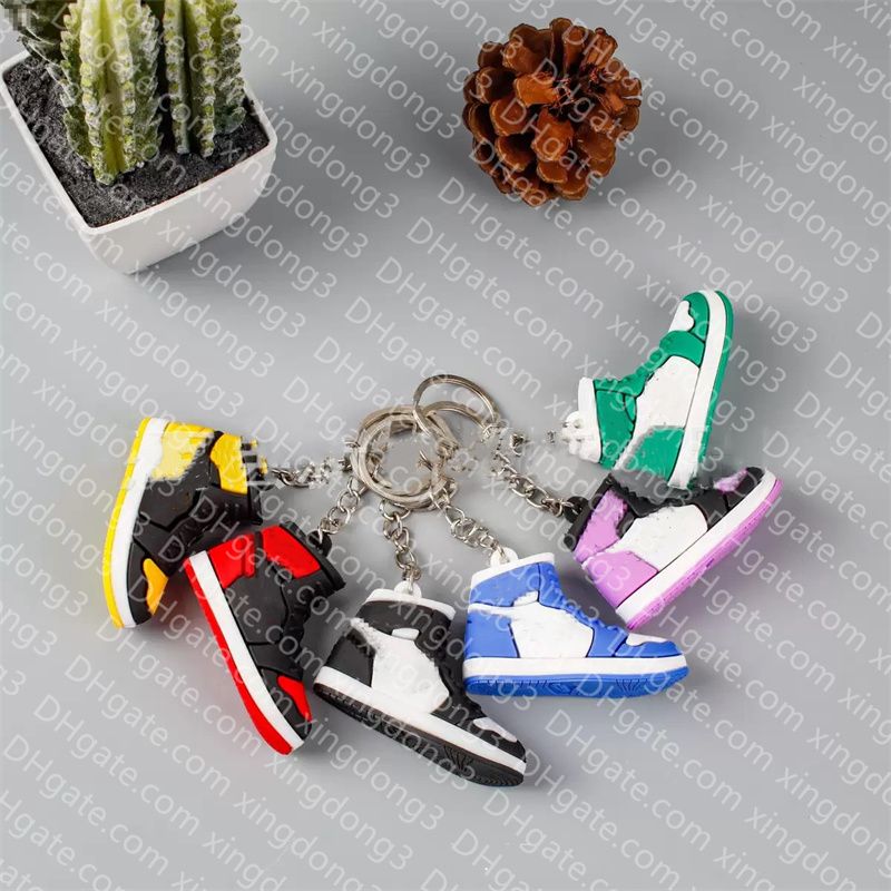 Wholesale keychain Designer keychain bag charm Mini Silicone Sneaker key chain Men Women Kids Key Ring Gift Shoe Keychain Handbag Chain Basketball Shoe Key Holder 25 - 1 of 5