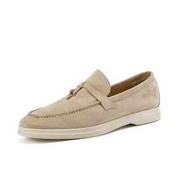 Casual Shoes Men's Walking Driving Unisex All Genuine Leather Loafer Sheepskin Suede Flat Women's Large - kickcraft