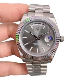 U1 Rolex Day Date 40MM Silver Case Automatic Stainless Steel Watch Bezel Men's Watch Sapphire Glass Case New - kickcraft