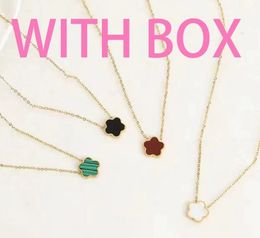 With BOX Classic Clover Necklace Pendant Pearl Mother S925 silver Plated 18K for Women's Girl Valentine's Day Mother's Day Engagement designer luxury Jewelry Gift - kickcraft
