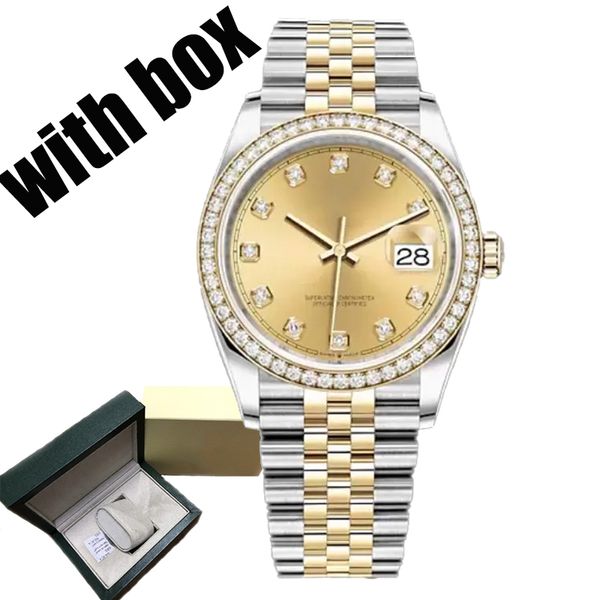 mens diamond lady watches automatic mechanical movement wristwatches full stainless steel watch luminous sapphire glass montre de luxe 28-36-41mm - Watches - kickcraft