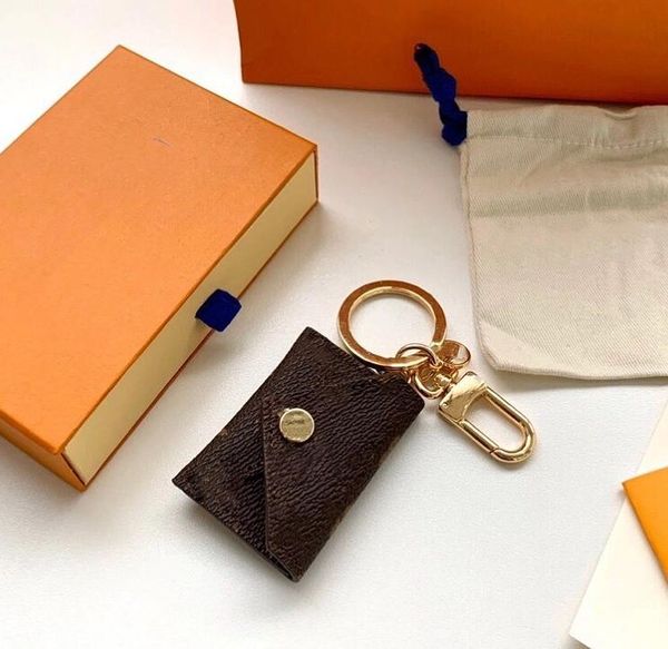 Designer Letter Wallet Keychain Keyring Fashion Purse Pendant Car Chain Charm Brown Flower Mini Bag Trinket Gifts Accessories no box - Fashion Accessories - kickcraft