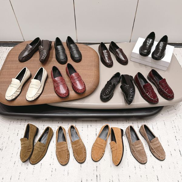 Premium Designer Loafers Mules Men Genuine Leather Ruched Penny Loafers Men Pleated Slippers EU47 Women Loafer Luxury Le Loafers Slip On Dress Shoes 1137 - Fashion Collection - kickcraft