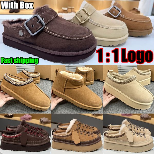 Designer Shoe Goldenstar Evelina Clog Slippers Women Men Tasman Slides Bailey Bow Tazz Boots Suede Furry Lined Buckle Strap Fall Driftwood Chestnut Sand Winter Shoe - Shoes & Accessories - kickcraft