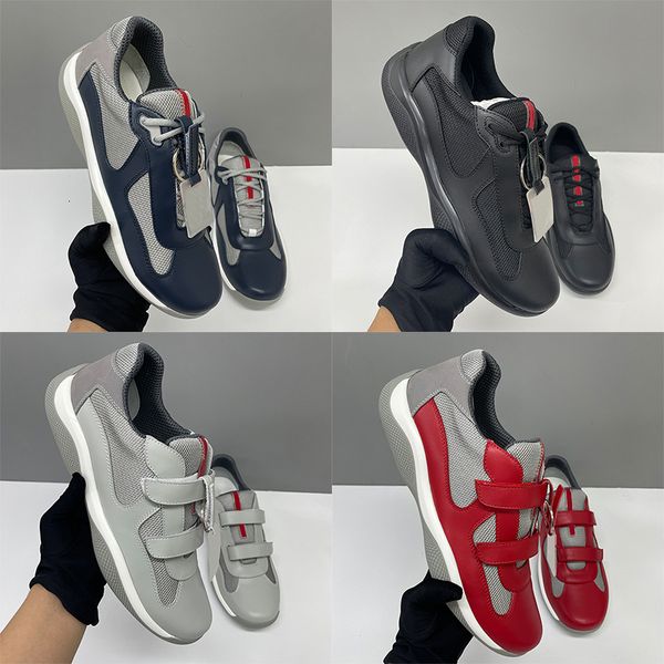 Top Quality EU36-49 Americas Cups Sneakers Designer Men Women Patent Leather Mesh Lace Up Sport Casual Trainers Breathable Comfort Casual Shoes 53 527 447 - Shoes & Accessories - kickcraft