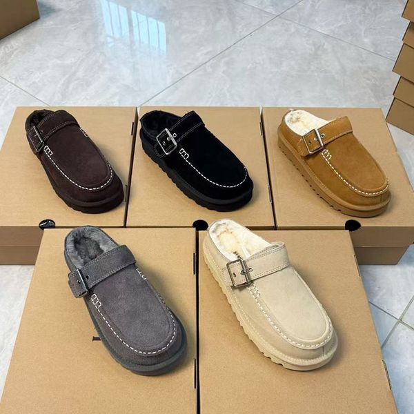 New Designer Evelina Clogs Tasman Slipper Winter Warm Slides Women Backless Loafers Goldenstar Platform Mules Boots Slippers Cozy Slip On Shoes 1179 - Shoes & Accessories - kickcraft