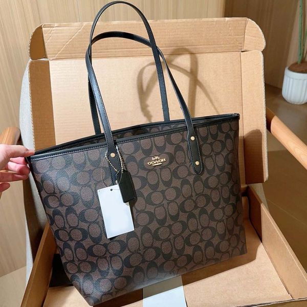 Tote Bag Designer Bag Women's Fashion Classic Shoulder Bag Luxury Handbags Flower Letter Large Capacity Leather Totes Commuting Shopping Bag Casual Tote 01 - Bags, Luggage & Accessories - kickcraft