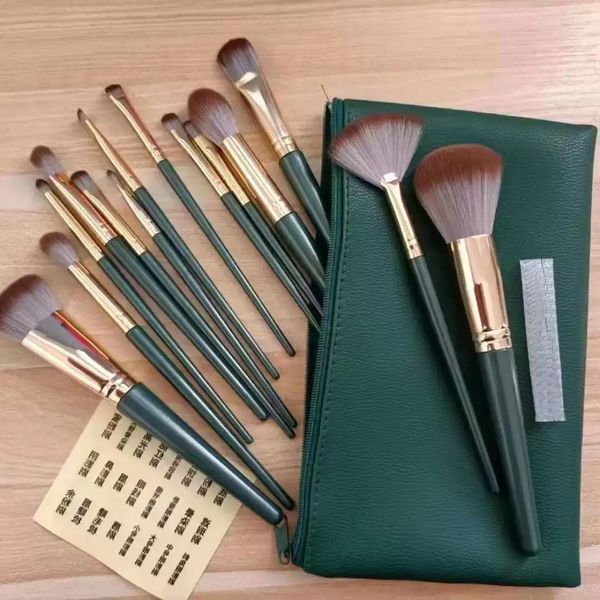 Elegant Makeup Brush Collection Featuring Soft Wool Fibers & Sleek Metallic Design - Health & Beauty - kickcraft