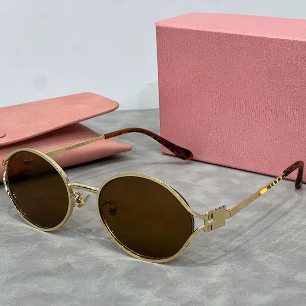 MU Classic Sunglasses Women HOT Designer Fashion Retro Eyewear Outdoor Beach Leisure Style Goggles UV400 Anti-Ultraviolet Metal Oval Full Frame Random Box High mm - Fashion Collection - kickcraft