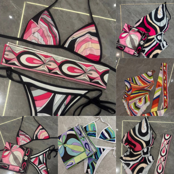Women's Retro Geometric Abstract Print Swimwear Beach Vacation Bathing Suit Stretchy Quick-Dry Swimsuit - Apparel - kickcraft