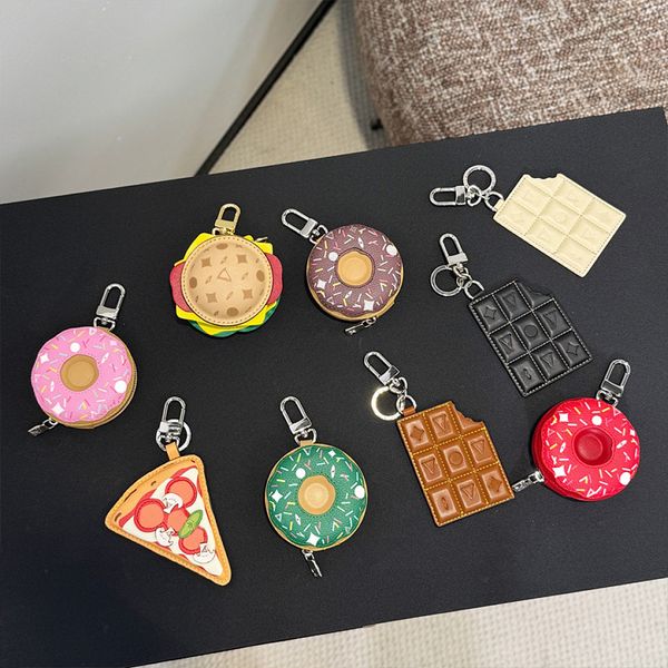 Keychain Designer Burger Donut Lanyard Characters Keychain Fashion Chocolate Floral Pattern Handmade Leather Hanging Rope Men Keychain Women Headphone Keychain - Fashion Accessories - kickcraft