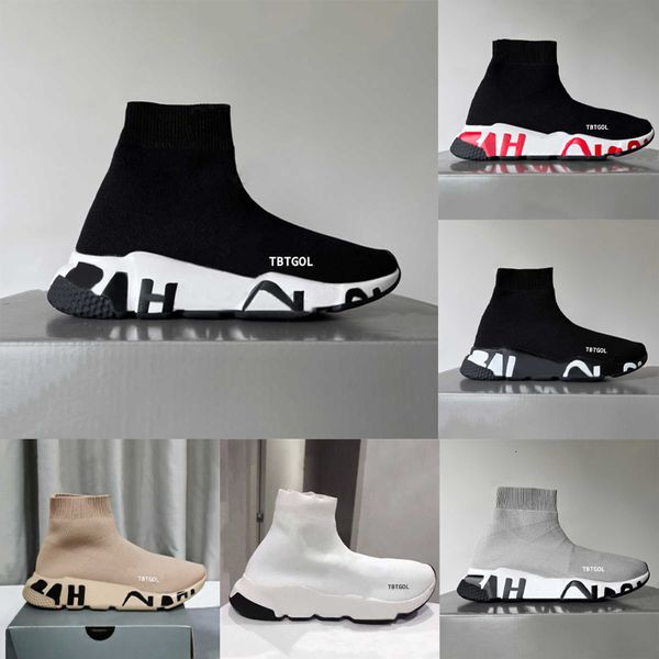Designer Casual Shoes Sock Sports Trainers 1.0 2.0 3.0 Lace-up Trainer Luxury Women Men Nude Glitter Graffiti Runners Sneakers Socks Boots Knit Outdoor Free Shipping 017 - Shoes & Accessories - kickcraft