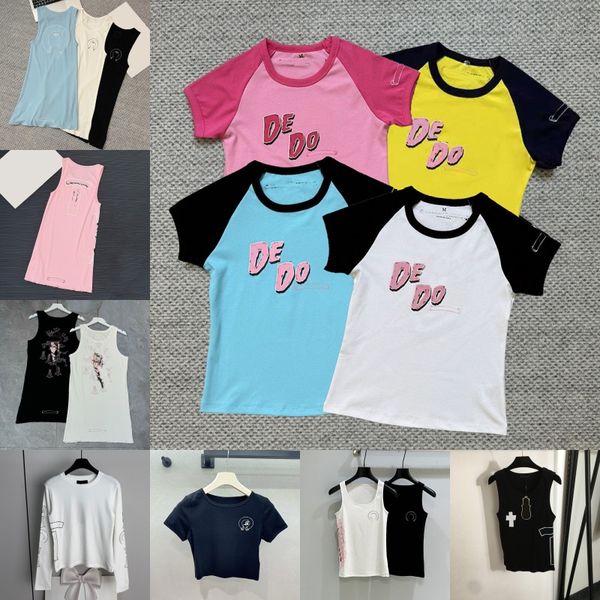 Designer Printed T Shirts Women Round Neck Slim Fit Bottoming Tops Summer Brand Street Style Tank Top Birthday Nightclub Vest - Apparel - kickcraft