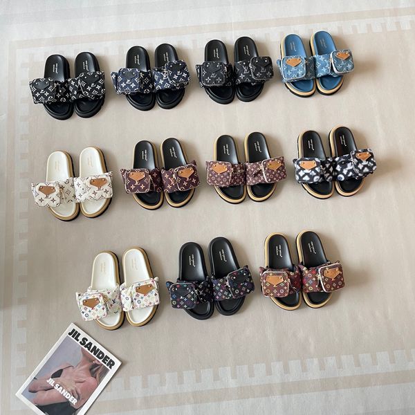 LV X Takashi Murakami Pool Pillow Comfort Mini Bag Decor Strap Platform Slide Sandals For Women Non Slip Thick Sole Casual Beach Vacation Slippers Multiple colors - Shoes & Accessories - kickcraft