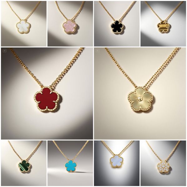 high quality clover necklace designer jewelry women gold necklace 15mm one motif flower necklace mother of pearl pendant pearls necklace gold designer necklace - Jewelry - kickcraft