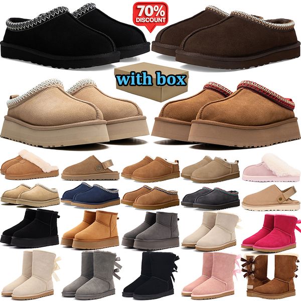 with box designer boots women winter tasman tazz slippers Goldenstar Evelina Clog australia snow fur boot platform booties mens comfortable warm shoes - Shoes & Accessories - kickcraft