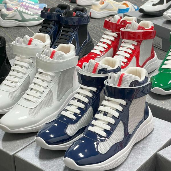 Big Size EU49 Men Boots America Cup Sneakers Designer Boot High Top Casual Shoes Patent Leather Women Booties Mesh Runner Trainers Outdoor Training Shoes 53 - Shoes & Accessories - kickcraft