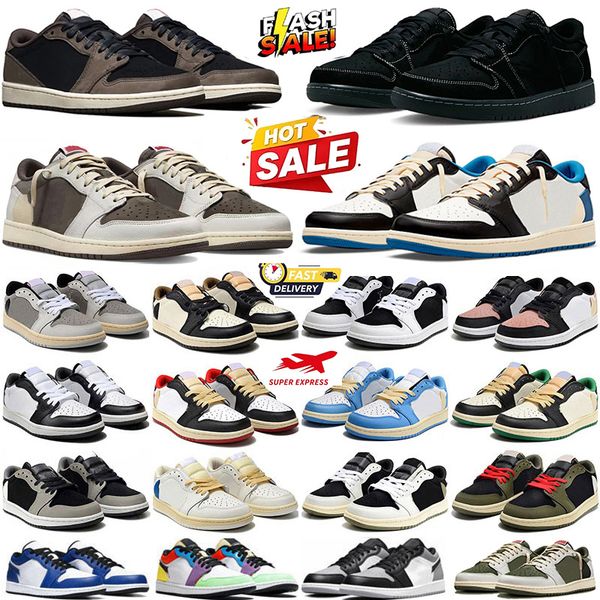 Designer 1s Low Basketball shoes OG 1 sneakers Black Phantom Triple White University Blue Bred Toe Light Smoky Grey Mens Womens Outdoor Sports trainers Size 36-47 - Shoes & Accessories - kickcraft