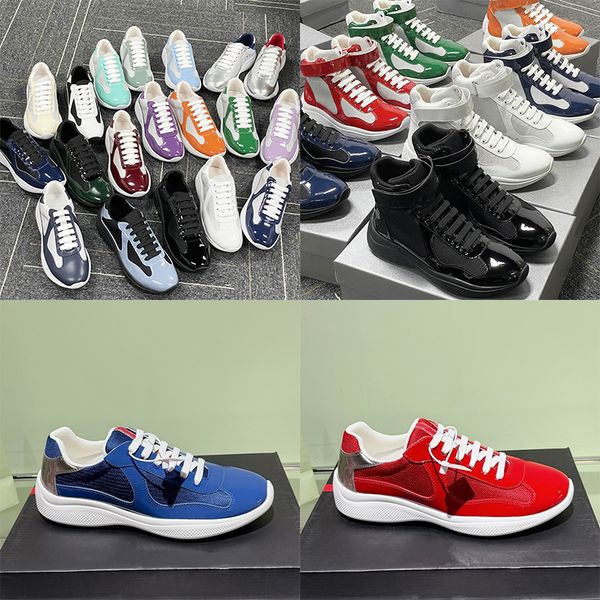 2026 Top Quality Sneakers Luxury Plus Size EU49 Americas Cup Sneakers Men Women Patent Leather Mesh Lace Up Casual Outdoor Sport Trainers 53 - Shoes & Accessories - kickcraft