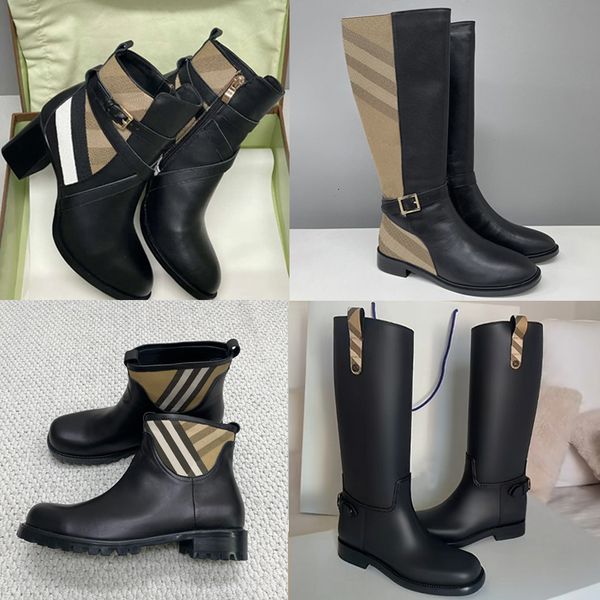 designer boots check leather ankle boots women martin boots over the knee high boots low heel real leather warm booties snow shoes winter boots high heel boots 633 - Shoes & Accessories - kickcraft