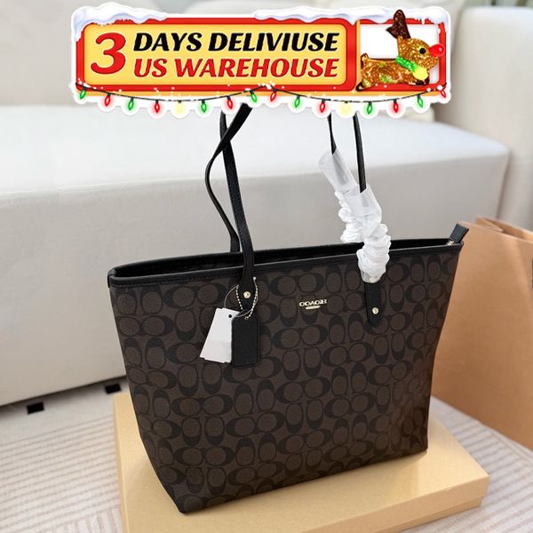 Black Friday Specials tote bag Designer Bag Shoulder Bag Handbag City Classic Brown and Black Bag Classic coated monogram canvas Smooth leather trim Bag Commuter Bag - Bags, Luggage & Accessories - kickcraft