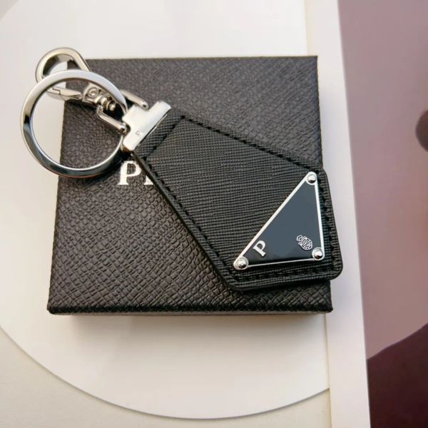 Pra Designer Triangle Chain Leather Temperament Versatile Style Fashion Design Keychain Top Quality Christmas Gift WITH BOX C28 - Fashion Accessories - kickcraft
