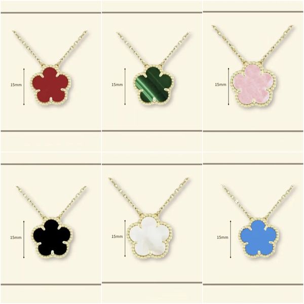 necklace designer for women Classic 15MM necklace clover stainless steel jewlery mother of pearl diamonds flower pendant necklace designer jewelry women gift box - Jewelry - kickcraft