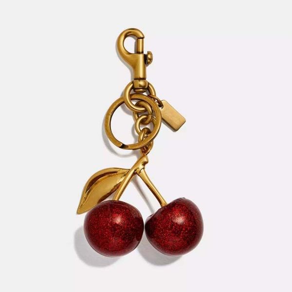 Little Charm, Big Smile Charm Women Key Rings keychain with box Retro-Cool Cherry In Glittery Resin Clip it To Favorite f Keys For Refreshing Style key chain Lanyards - Fashion Accessories - kickcraft