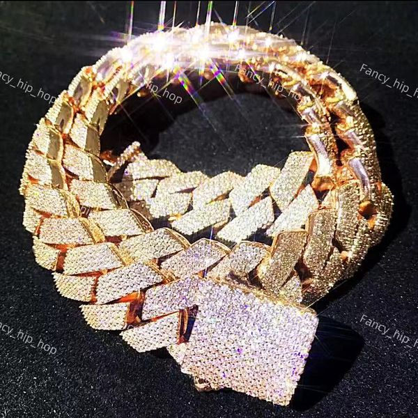 Necklace Moissanite designer chain silver gold rose gold iced out chain pass diamond tester pendant 925 Sterling Vvs cuban link chain - Jewelry - kickcraft