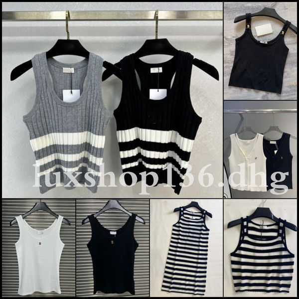 Fashion Designer Top Women Knitted Metal Letters Tank top Summer Fashion Clothing - Apparel - kickcraft