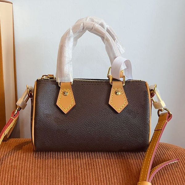 Shoulder Bags Top Designer Mini Nano 16cm Shoulder Bag Women Leather Denim Crossbody Luxury Brand Embossed Tote Purse Brown Flower Handbag billfold98 - Bags, Luggage & Accessories - kickcraft
