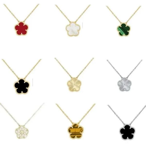 5 flower jewelry luxury designer necklace clover necklace women mother of pearl diamond stainless steel chain plated gold pendant silver wedding necklaces woman - Jewelry - kickcraft