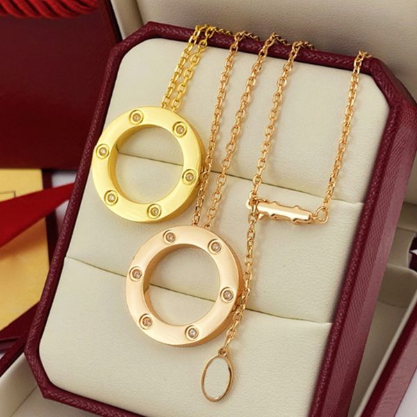 Luxury designer jewelry love gold necklace designer women men diamond fashion stainless steel daily outfit Valentine's Day gift high quality silver design necklace - Jewelry - kickcraft