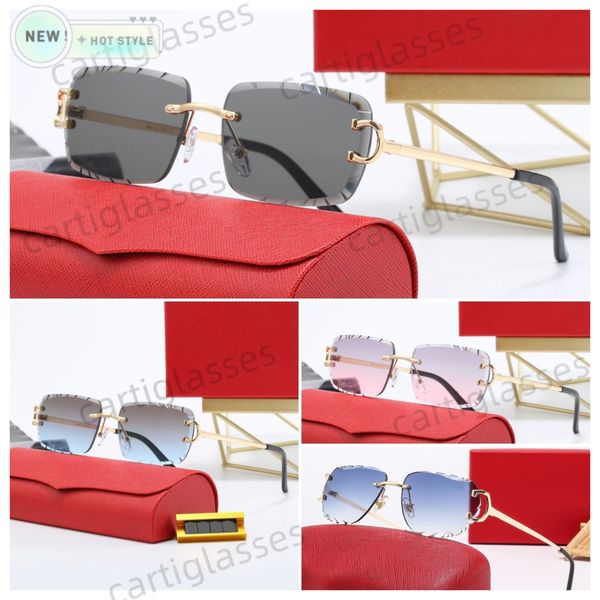 Luxury Designer Sunglasses Mens Rimless Panther Sunglasses Womens Polarized UV Protection Sun Glasses Vintage Driving Shades Lunettes De Soleil Femme - Fashion Accessories - kickcraft