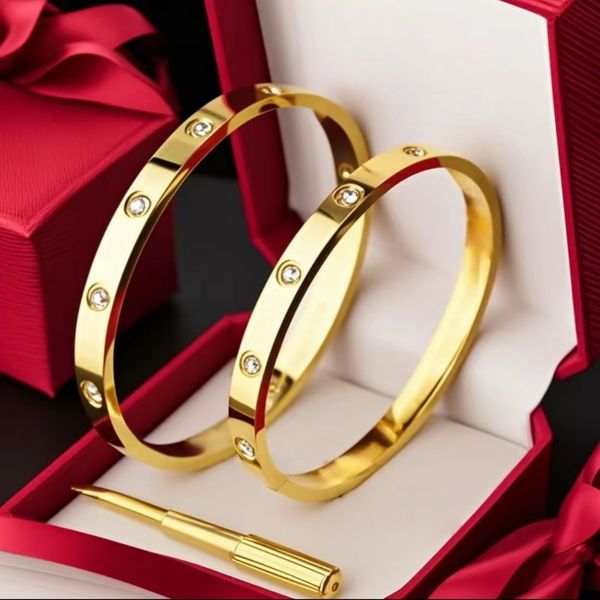 gold bangle bracelet for women love style stainless steel jewelry bracelet designer for women men bangles luxury designer jewelry charm braclet parties gifts - Jewelry - kickcraft