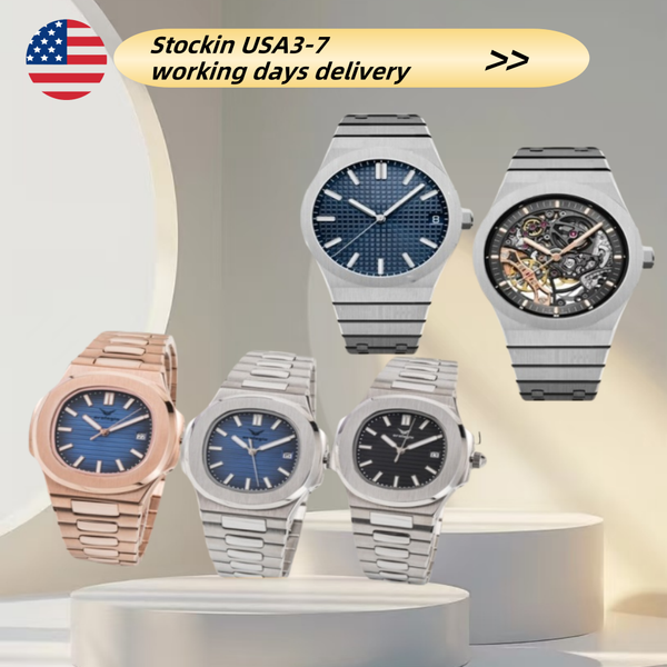 men's watch automatic mechanical skeleton watch classic style 42mm stainless steel sapphire luminous - Watches - kickcraft
